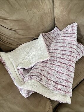 Purple Plush Sherpa Throw Blanket